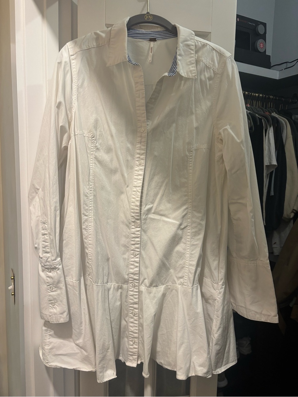 Free People Ivory Button-Down Tunic Dress - Picture 2 of 6